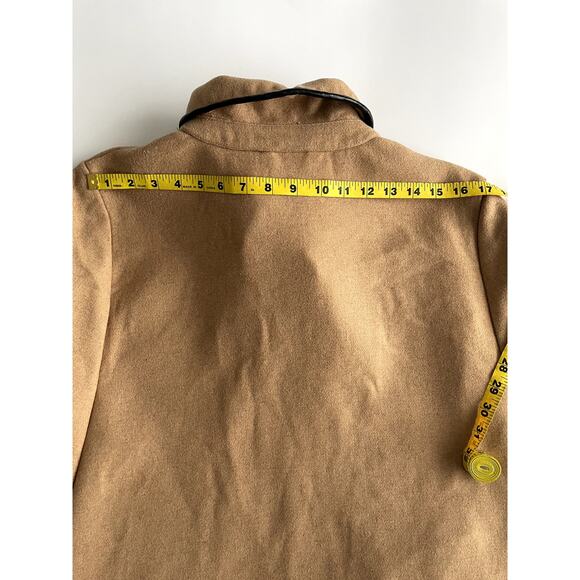 Soft Surroundings Camel Wool Blend Cape XL Plaid Interior Pockets Toggle Closure - Picture 14 of 15
